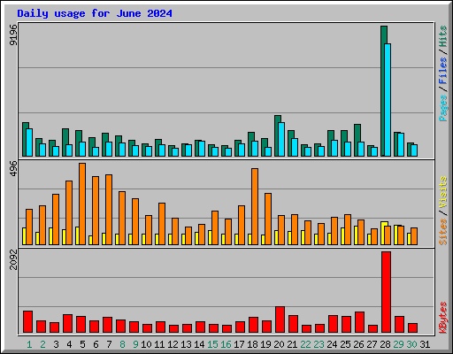Daily usage for June 2024