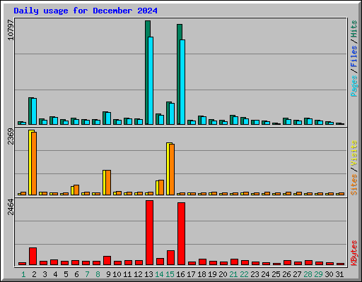 Daily usage for December 2024