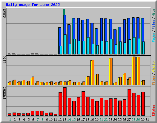 Daily usage for June 2025