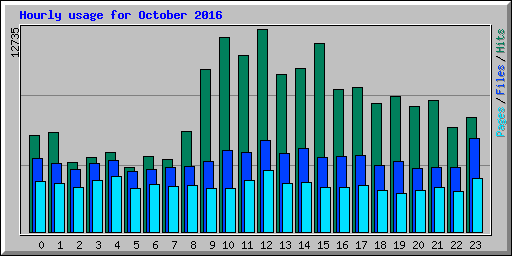 Hourly usage for October 2016