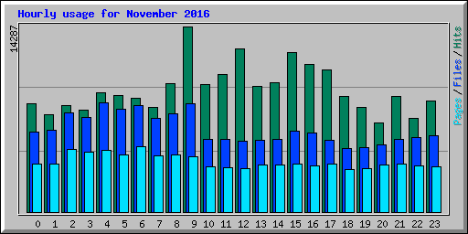 Hourly usage for November 2016