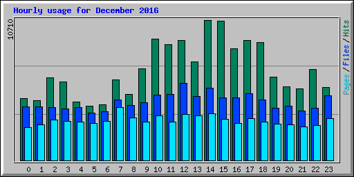 Hourly usage for December 2016
