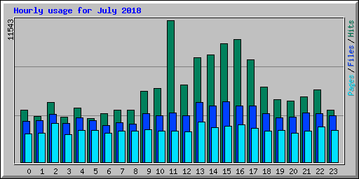 Hourly usage for July 2018